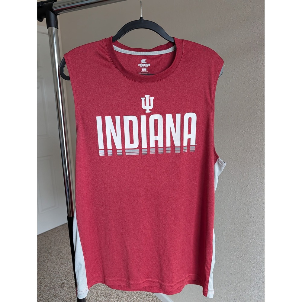 Colosseum Indiana Hoosiers Mens XL Sleeveless Performance Shirt Red Muscle Tee